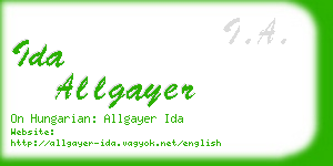 ida allgayer business card